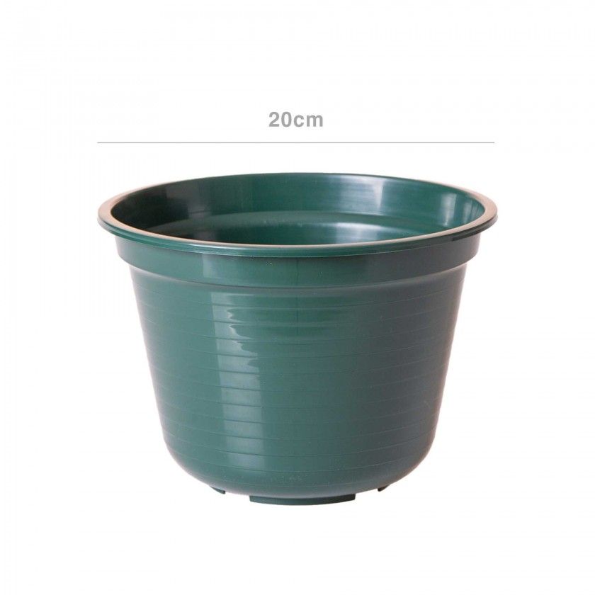 Vaso Plástico Tradicional Brilho Redondo Verde 20cm Vaso Plástico Tradicional Brilho Redondo Verde 20cm