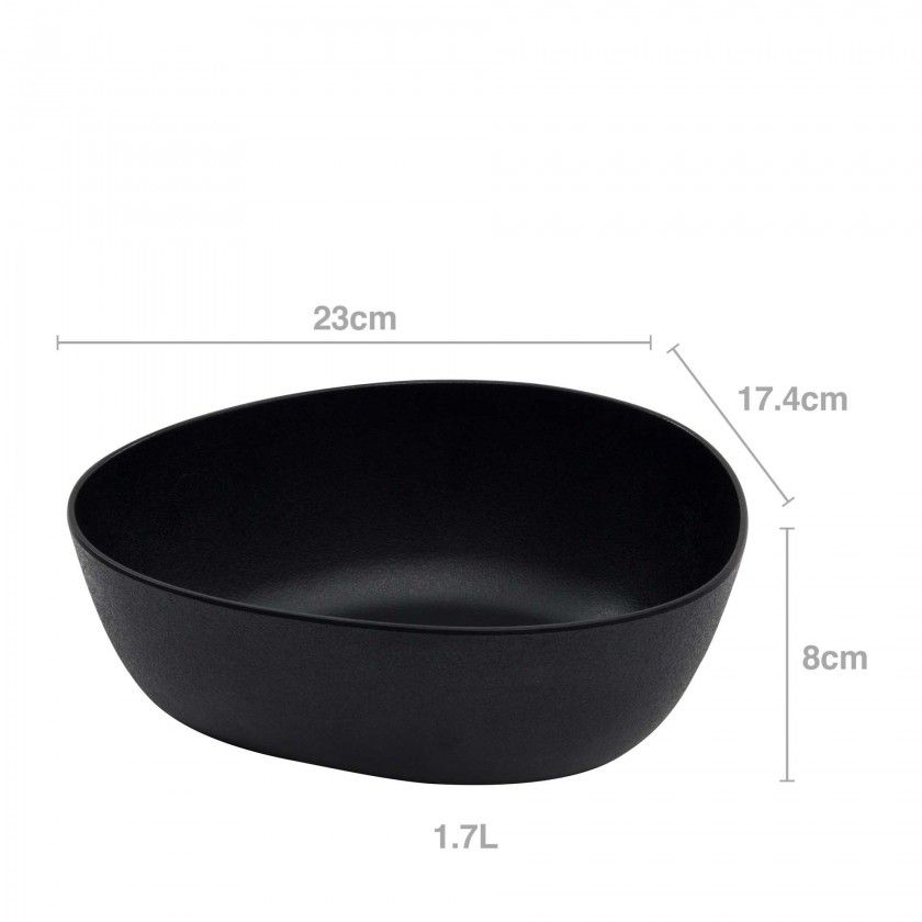 Tigela Melamina Karola Preto 1700ml 23X17.4X8cm Tigela Melamina Karola Preto 1700ml 23X17.4X8cm