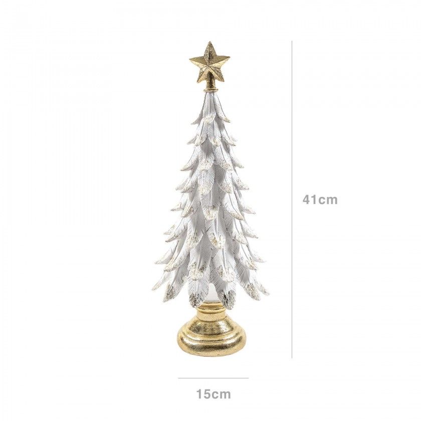 rvore Natal Resina Branco 15X15X41cm