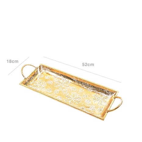 Bandeja Metal Retangular Dourada 60X25X7cm - Image product