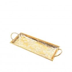 Bandeja Metal Retangular Dourada 52X18X7cm