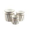 Cesta Tambor Metal Redondo Branco 22.5X22.5cm Cesta Tambor Metal Redondo Branco 22.5X22.5cm