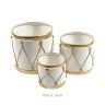 Cesta Tambor Metal Redondo Branco 16X15cm