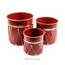Cesta Tambor Metal Redondo Vermelho 22.5X22.5cm