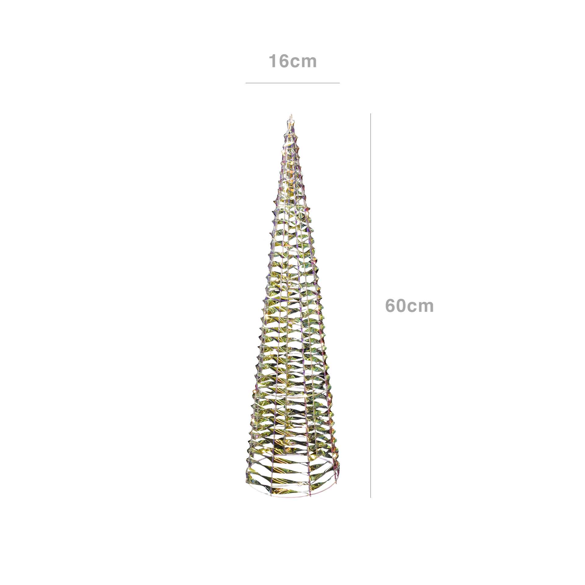 Árvore Natal Metal 30 Led Iridescente 16X16X60cm