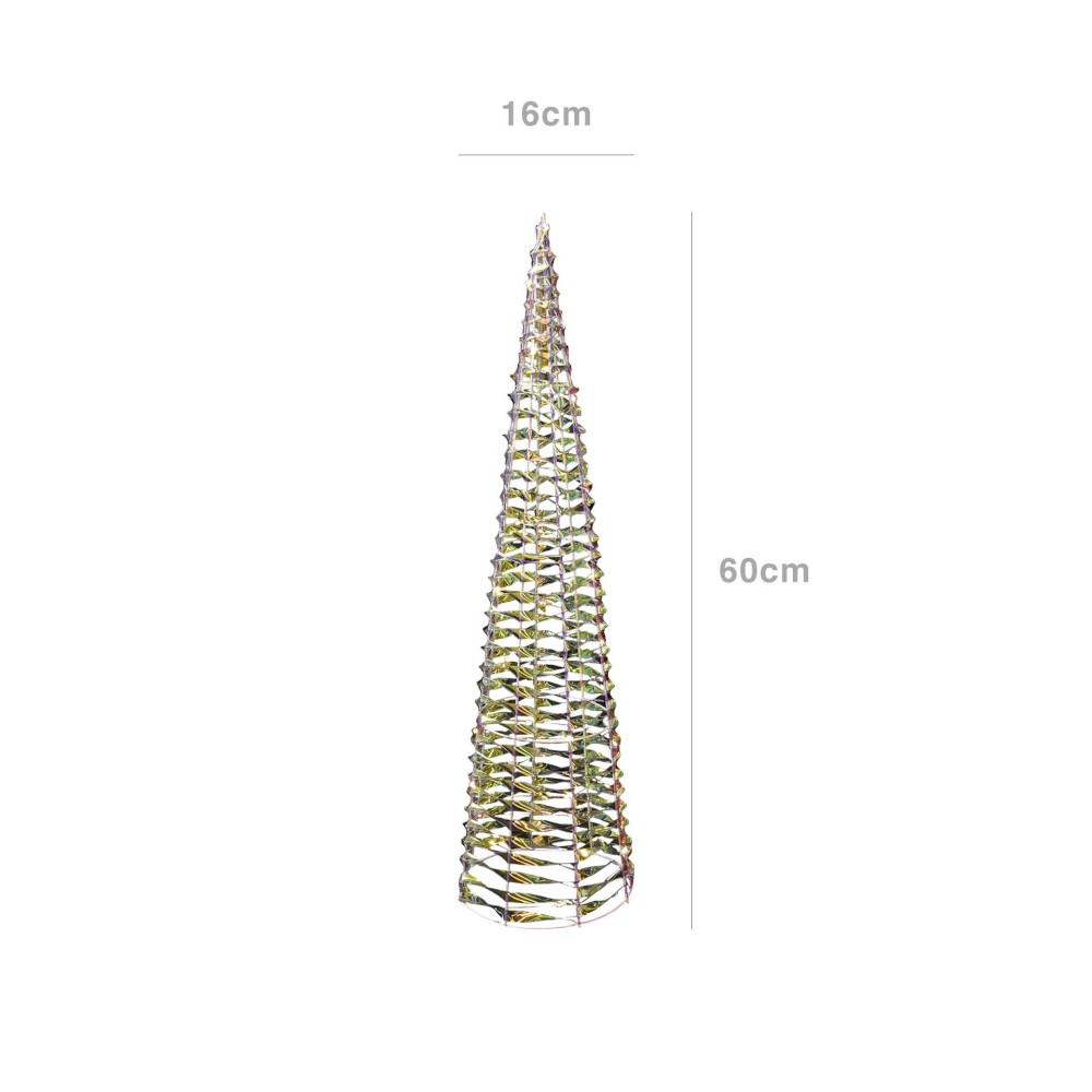 Árvore Natal Metal 30 Led Iridescente 16X16X60cm