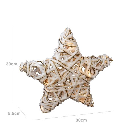 Estrela Natal Metal 10 Led Branco 30X5.5X30cm - Image product