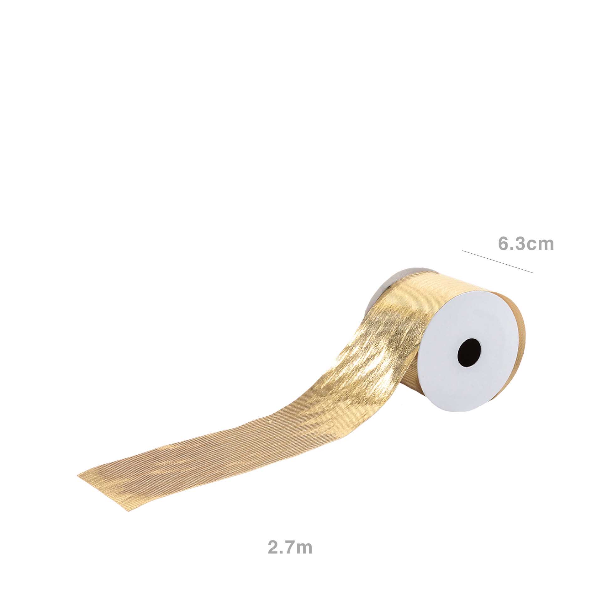 Rolo Fita Natal Brilhante Dourado 270X6.3cm
