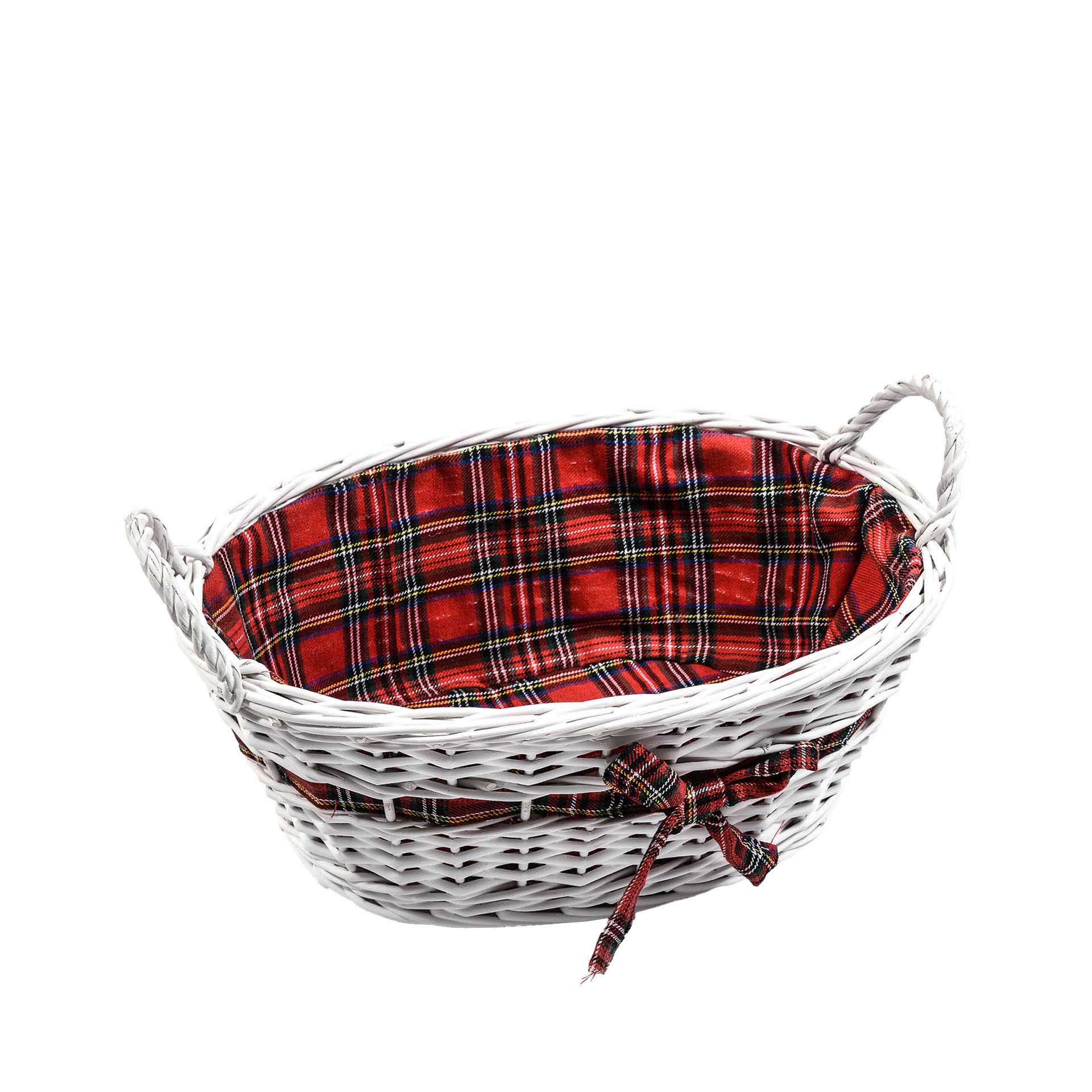 Cesta Mimbre Xadrez Oval 43X32X17cm