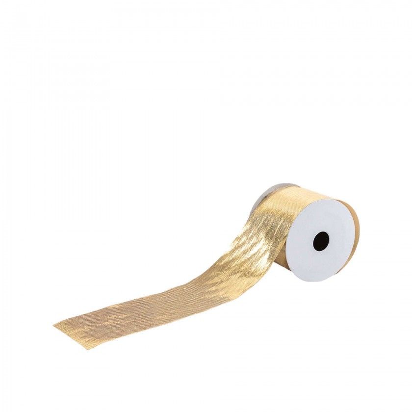Rolo Fita Natal Brilhante Dourado 270X6.3cm Rolo Fita Natal Brilhante Dourado 270X6.3cm