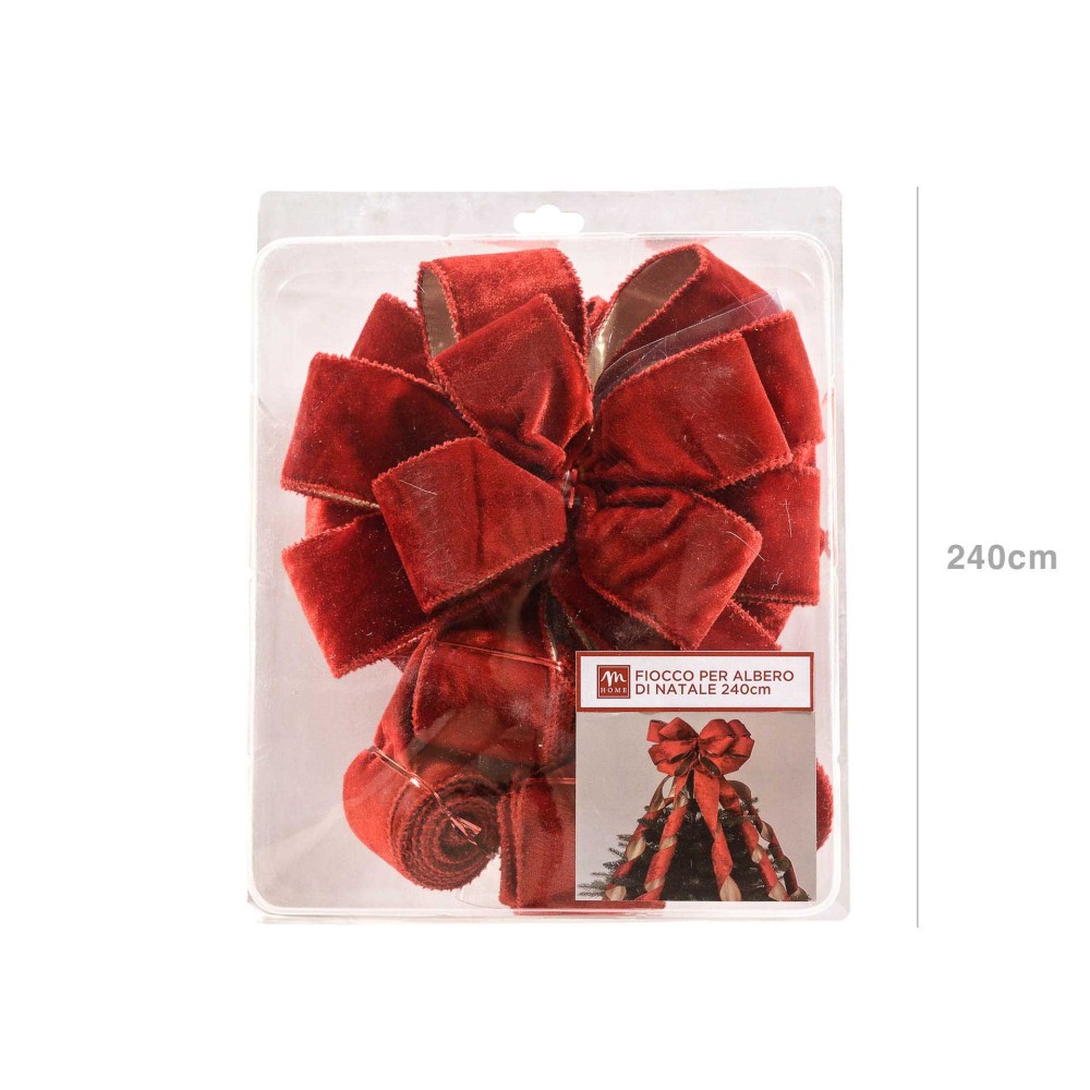 Laço Topo Árvore Natal Vermelho 240cm