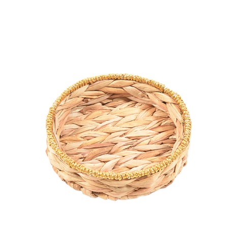 Cesta Fibra com Borda Redonda Dourada 20X5cm - Image product