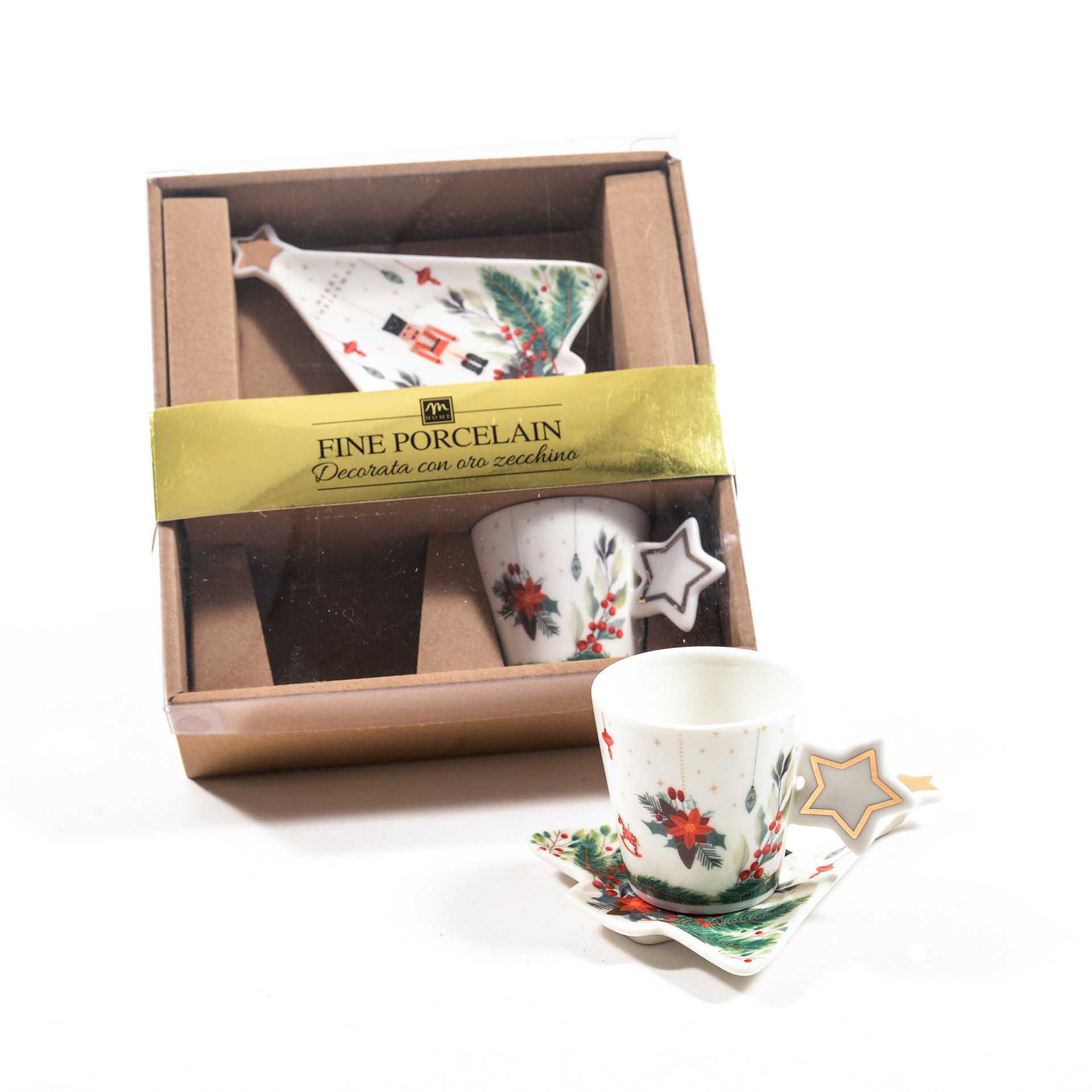 Chávena Café Pinheirinho com Pires Sortido Pack 2