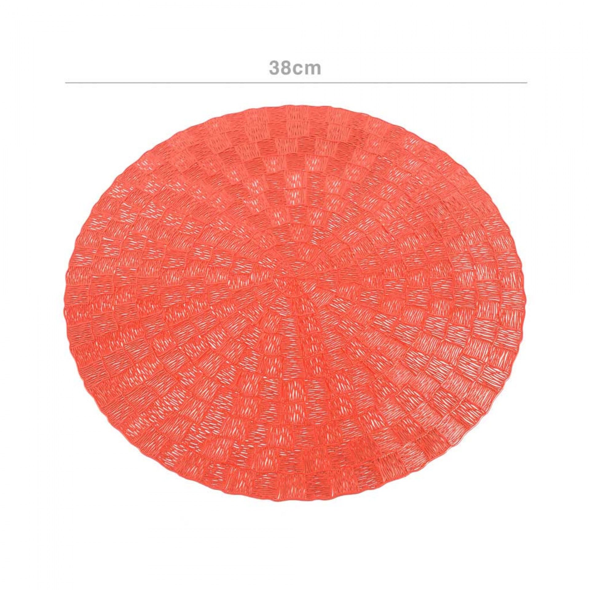 Individual Pvc Redondo Vermelho 38cm