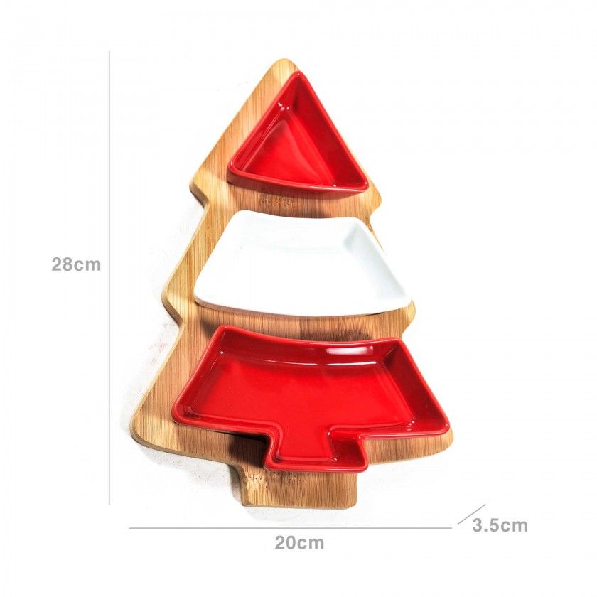 Conjunto Aperitivo Cermica Pinheirinho 28X20X3.5cm