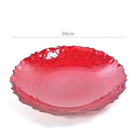 Centro Mesa Cristal Redondo Vermelho 30cm - Image product