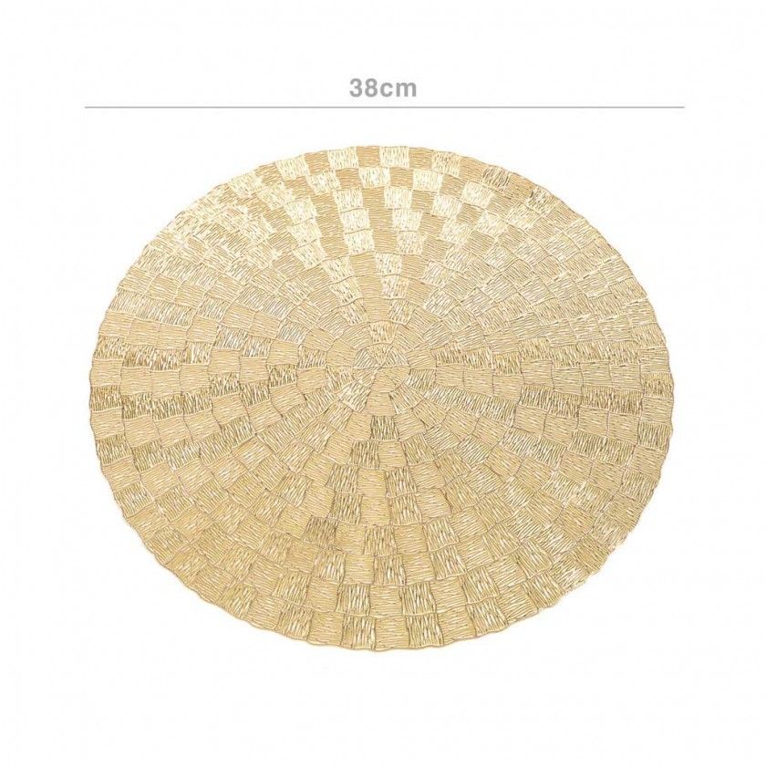 Individual Pvc Redondo Dourado 38cm Individual Pvc Redondo Dourado 38cm