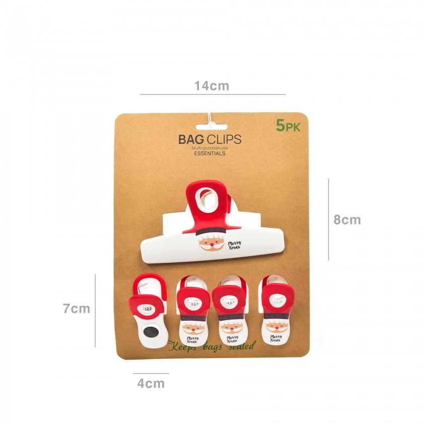 Conjunto 5 Molas Fecha Sacos Natal 14X8cm / 4X7cm Conjunto 5 Molas Fecha Sacos Natal 14X8cm / 4X7cm