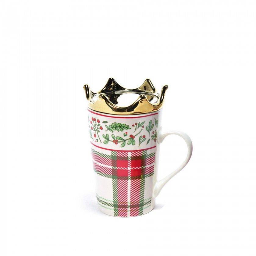 Caneca Natal com Tampa Coroa Sortido 400ml 12X8.5X15cm Caneca Natal com Tampa Coroa Sortido 400ml 12X8.5X15cm