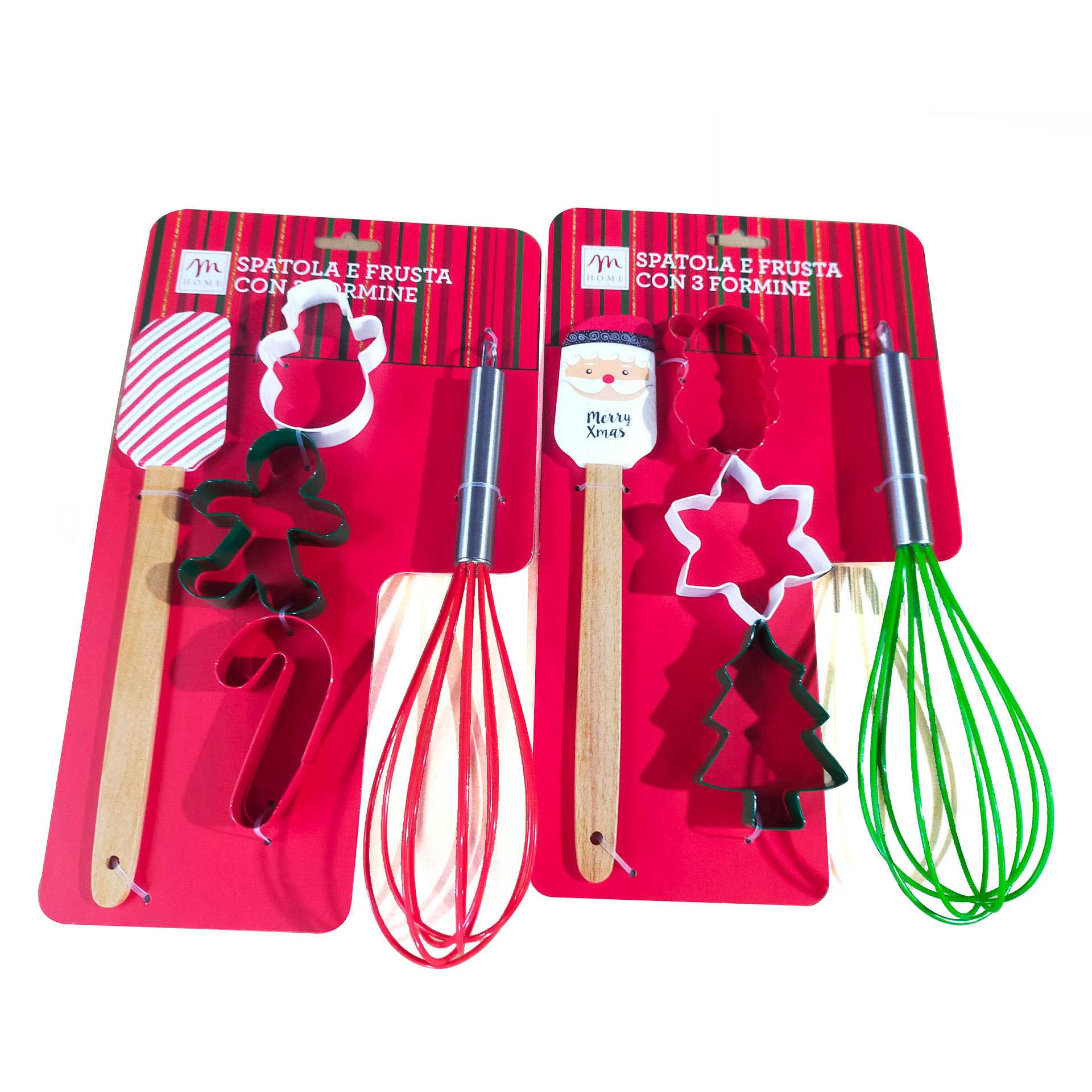 Conjunto Espátula / Batedor com Molde Natal Sortido 28cm