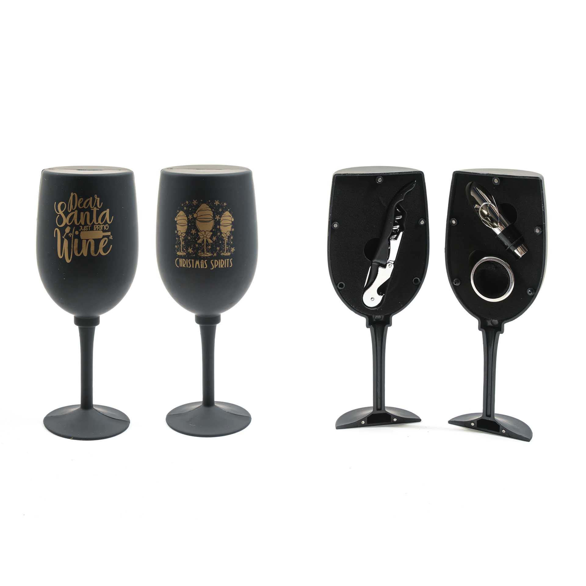 Conjunto Copo com 3 Acessórios Vinho 23X8.5cm