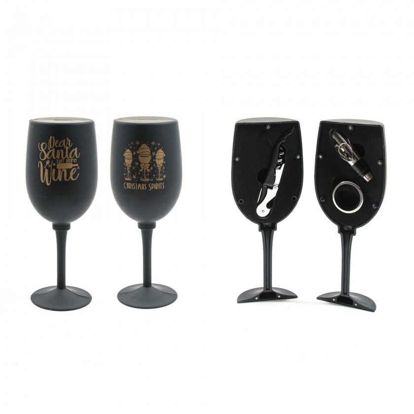 Conjunto Copo com 3 Acessórios Vinho 23X8.5cm Conjunto Copo com 3 Acessórios Vinho 23X8.5cm