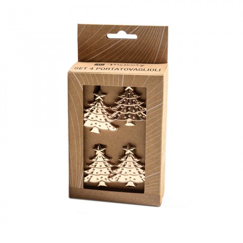 Argolas Guardanapo Natal Dourado 5X5cm Pack 4