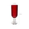 Porta Velas Cristal com Pé Redondo Vermelho 11.5X35cm Porta Velas Cristal com Pé Redondo Vermelho 11.5X35cm