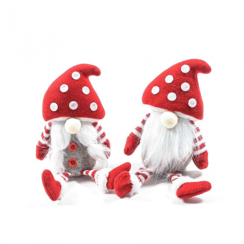 Gnomo Cogumelo Natal Sentado Sortido 9X6.5X18.5cm Gnomo Cogumelo Natal Sentado Sortido 9X6.5X18.5cm