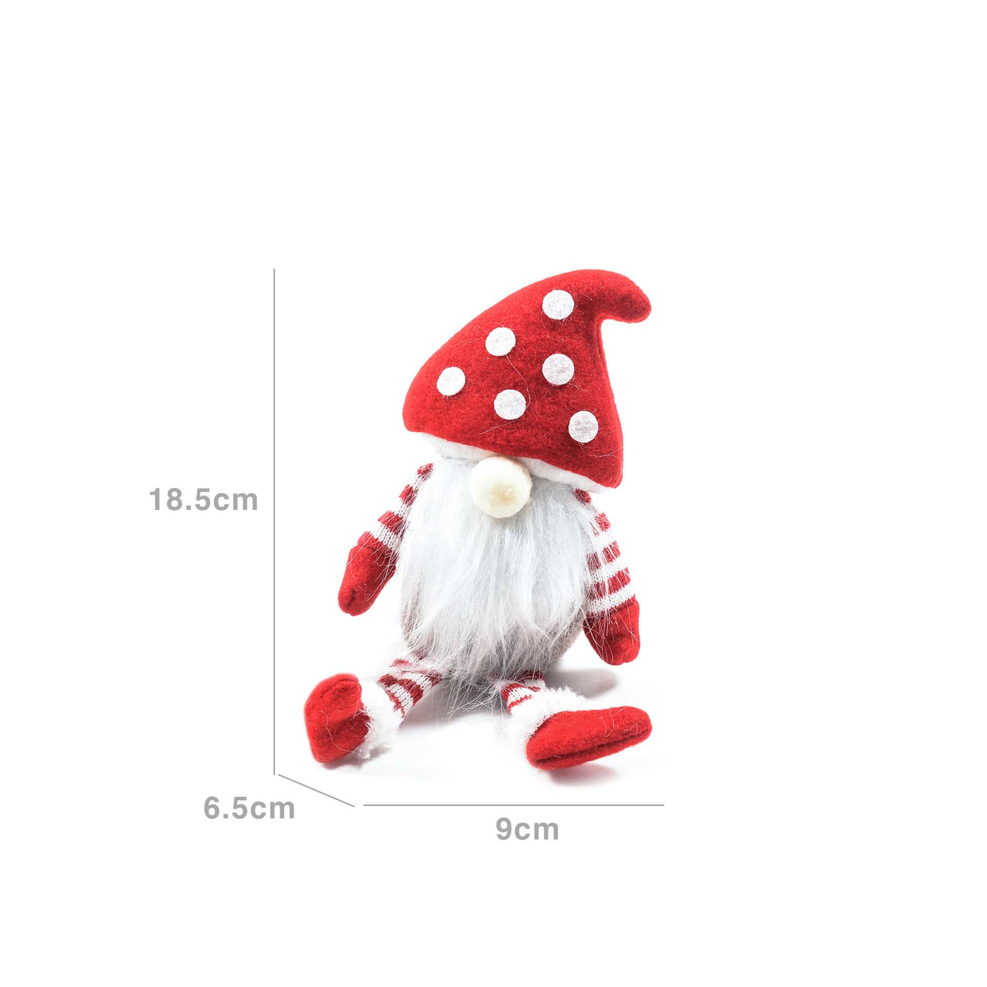 Gnomo Cogumelo Natal Sentado Sortido 9X6.5X18.5cm