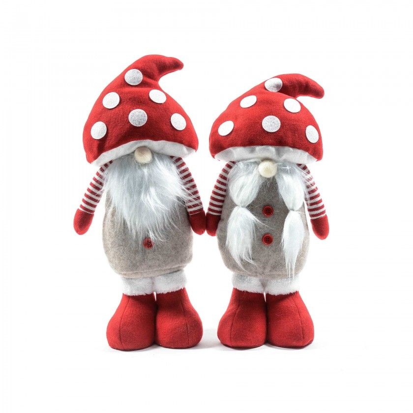 Gnomo Cogumelo Natal Sortido 21X12X46cm