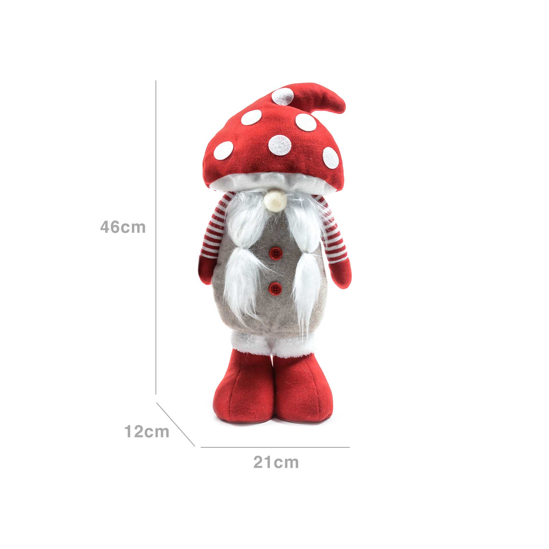 Gnomo Cogumelo Natal Sortido 21X12X46cm