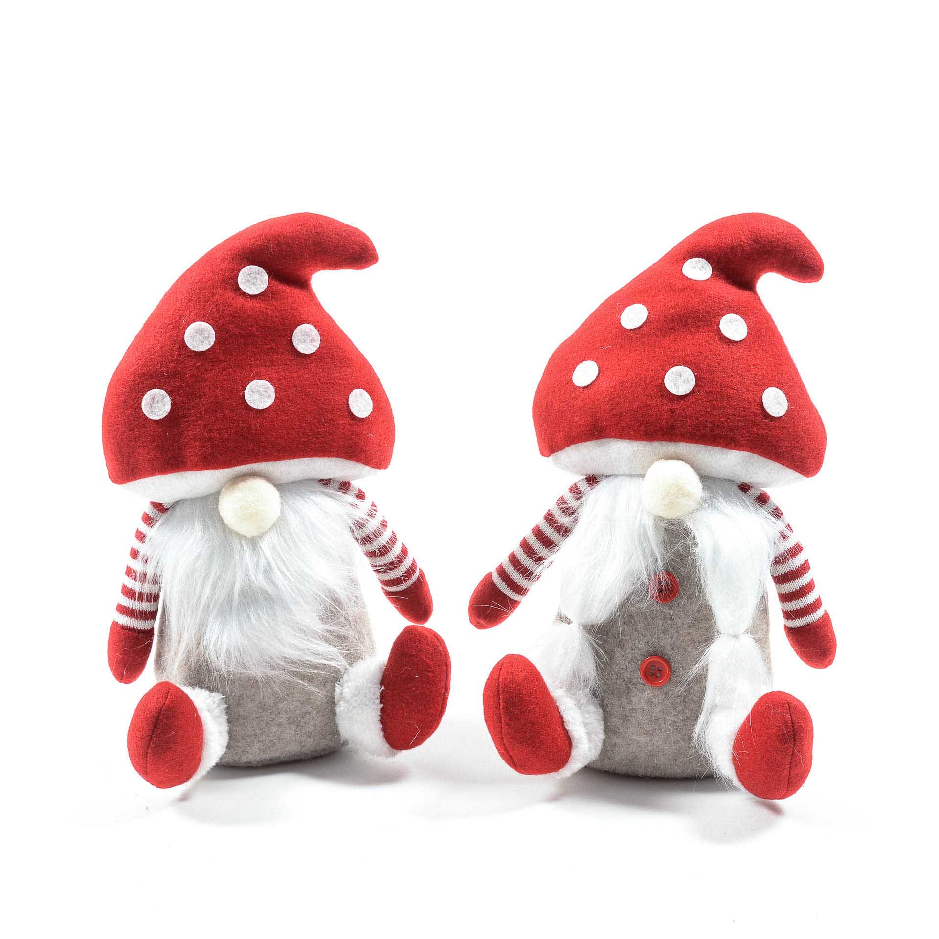 Gnomo Cogumelo Natal Sentado Sortido 16X14X32cm