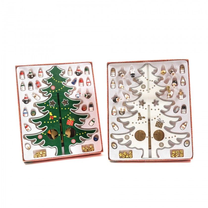 rvore Natal Madeira com Pendentes 23X23X30cm