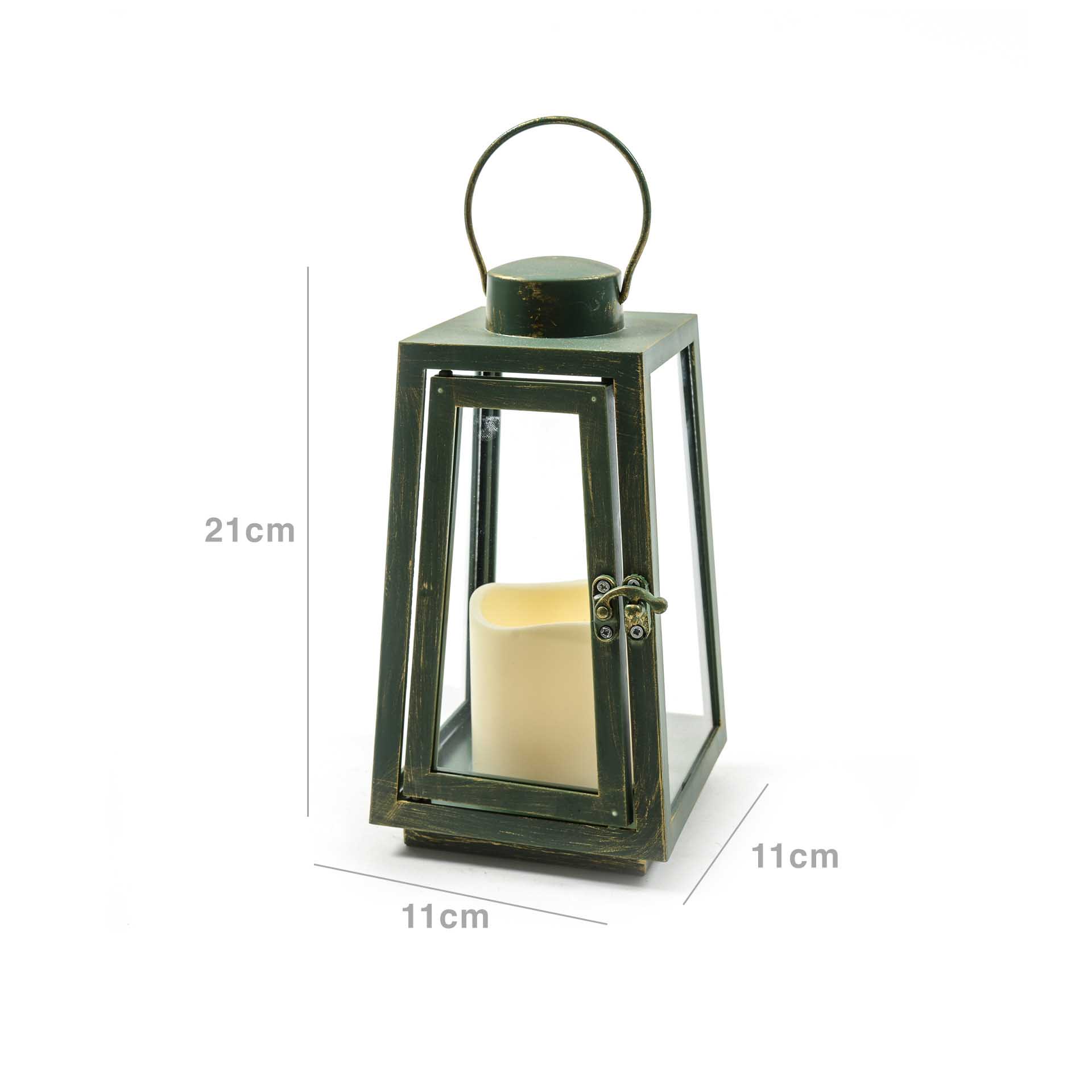Lanterna Led Verde 11X11X21cm
