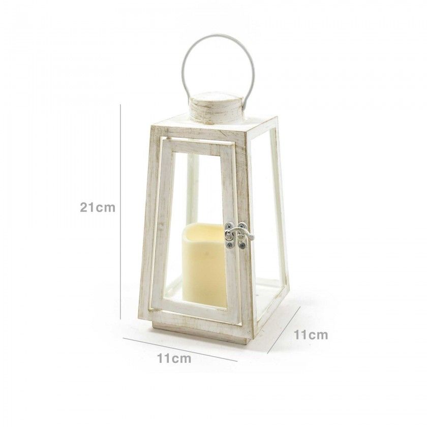 Lanterna Led Branco 11X11X21cm Lanterna Led Branco 11X11X21cm