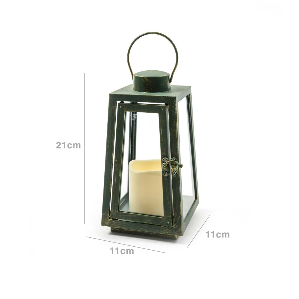 Lanterna Led Verde 11X11X21cm