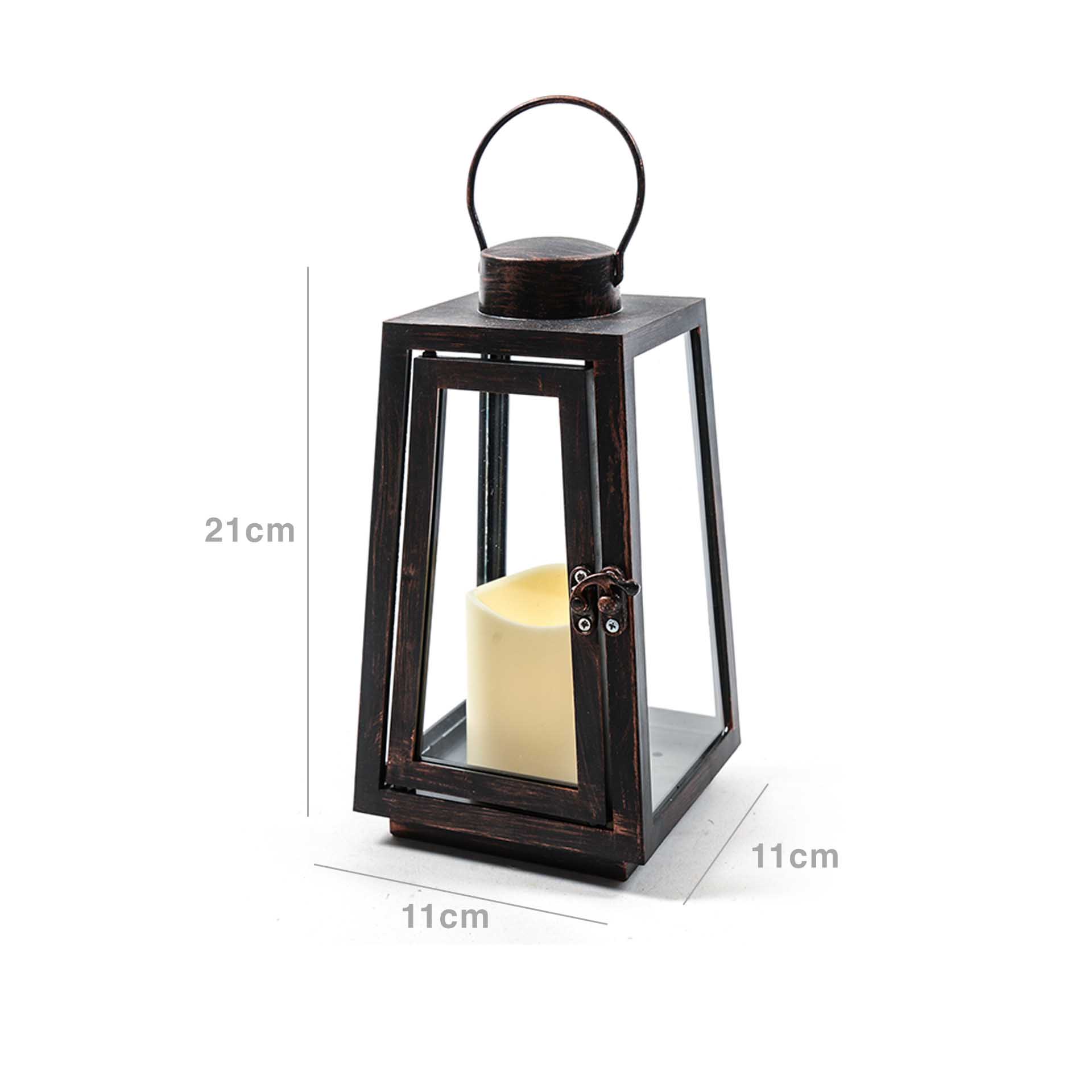 Lanterna Led Preto 11X11X21cm