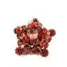 Porta Velas Natal Estrela Vermelho 26X7cm Porta Velas Natal Estrela Vermelho 26X7cm