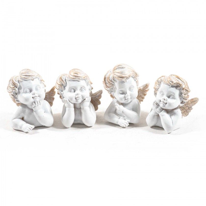 Anjo Resina Sortido Branco 8X8X6cm