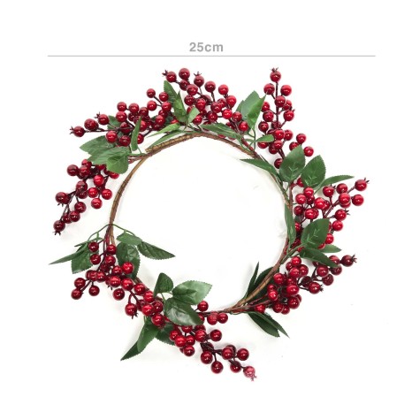 Coroa Natal Azevinho Vermelha 25cm - Image product