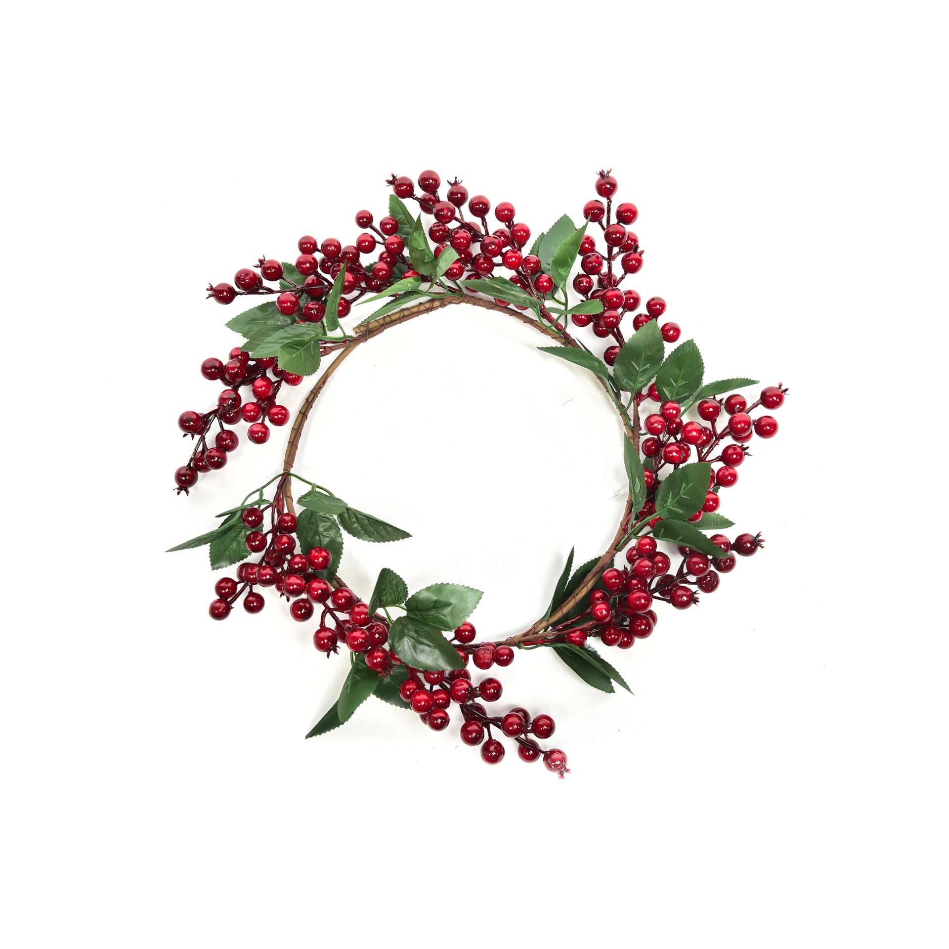 Coroa Natal Azevinho Vermelha 25cm
