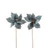 Flor Estrela Natal Cabo Longo Verde 28X55cm Flor Estrela Natal Cabo Longo Verde 28X55cm