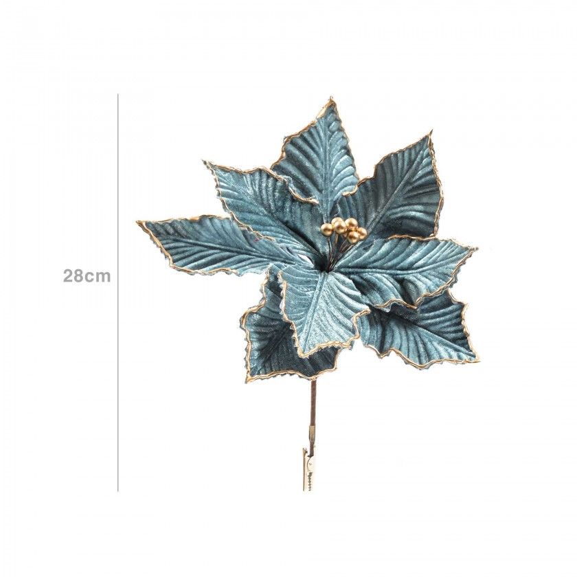 Flor Estrela Natal Cabo Curto Verde 28cm Flor Estrela Natal Cabo Curto Verde 28cm