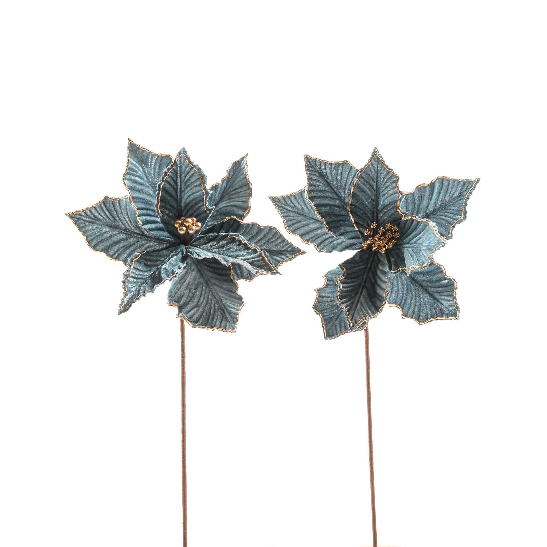 Flor Estrela Natal Cabo Longo Verde 28X55cm