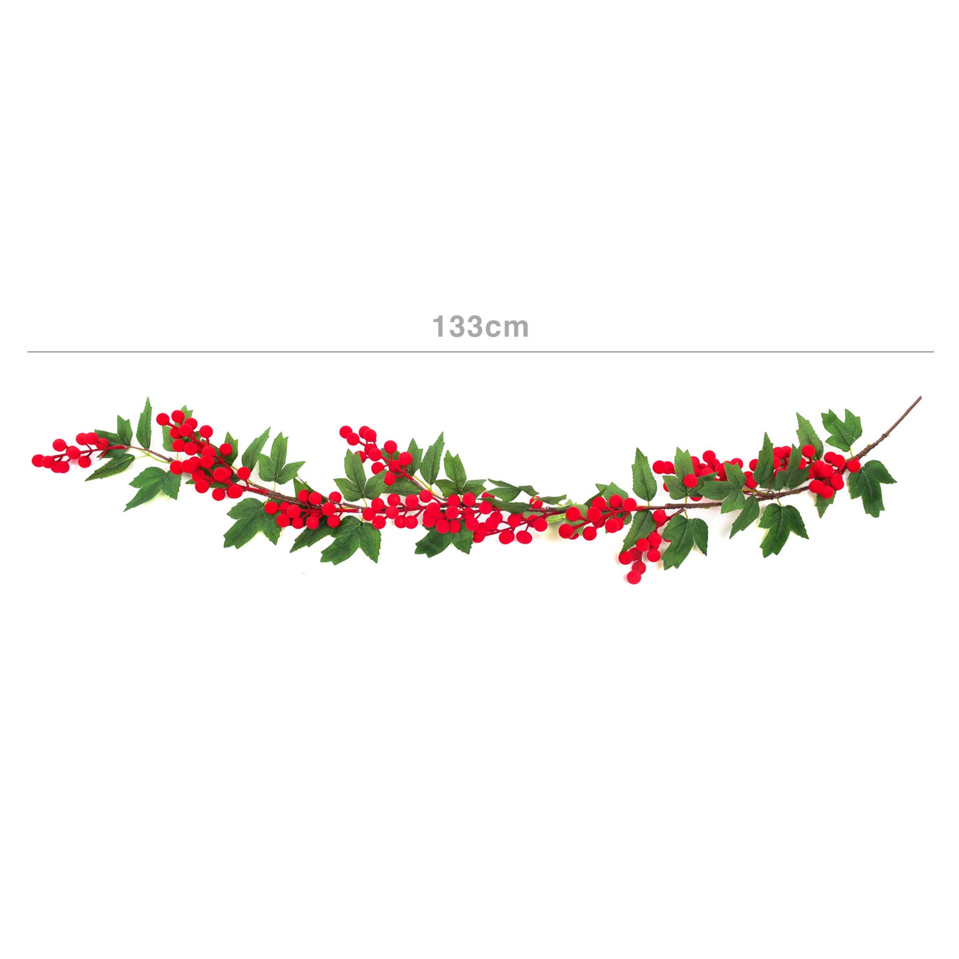 Grinalda Natal Floreado Vermelha 133cm