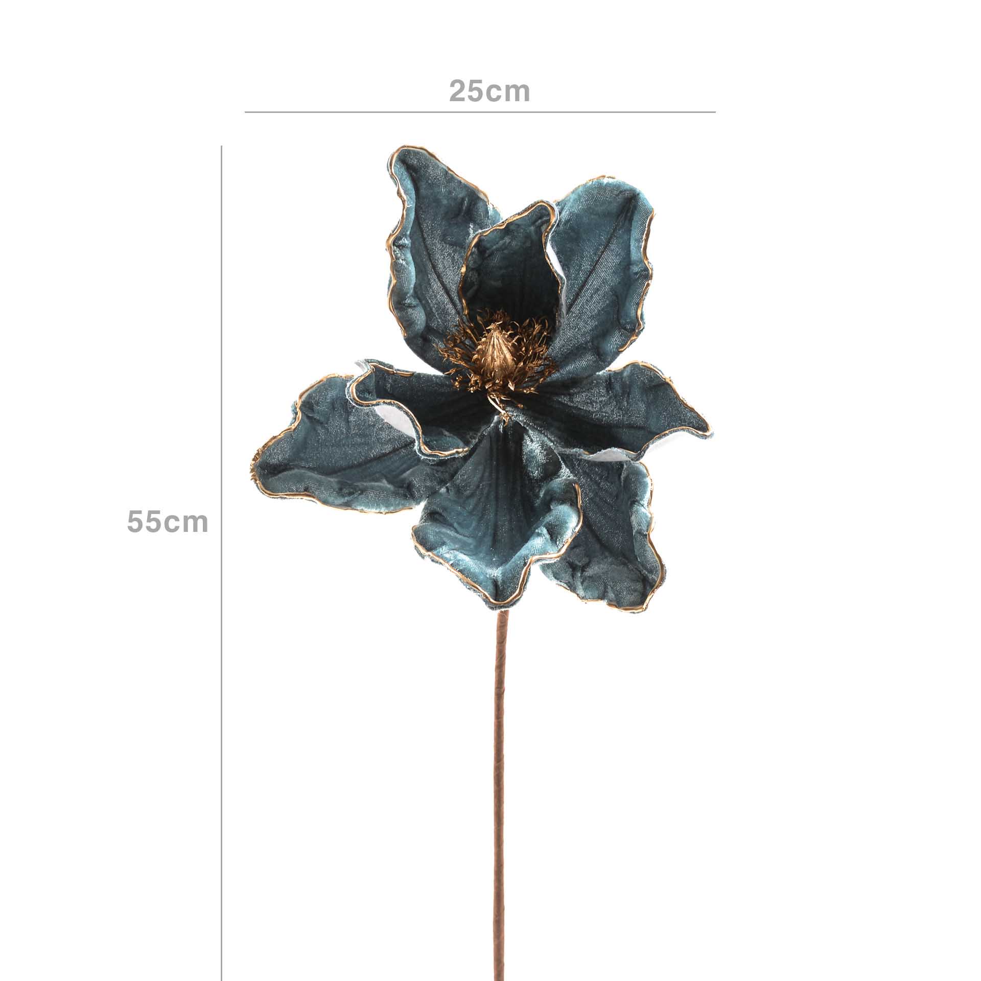Flor Magnólia Cabo Longo Verde 25X55cm