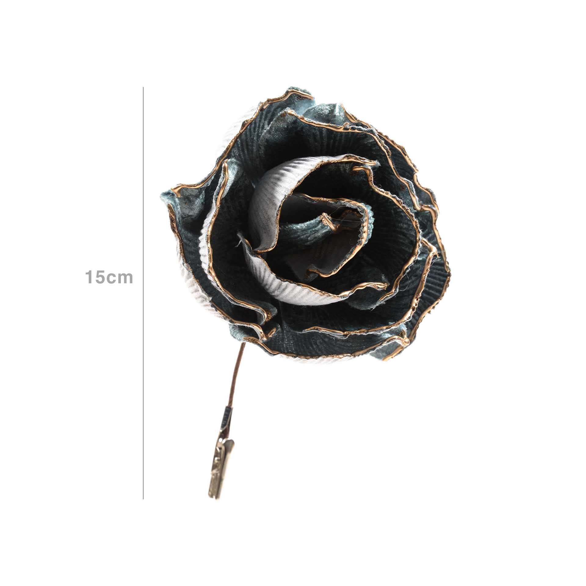 Flor Rosa Cabo Curto Verde 15cm