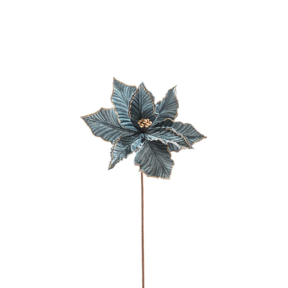 Flor Estrela Natal Cabo Longo Verde 28X55cm