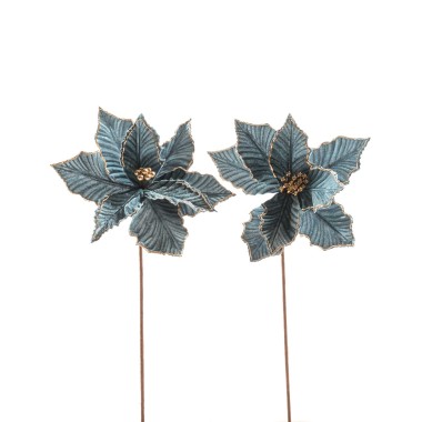 Flor Estrela Natal Cabo Longo Verde 28X55cm